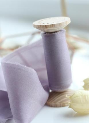 Шовкова стрічка ручного фарбування для весільного декору та оформлення (wisteria)2 фото