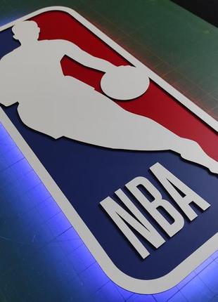 Nba з підсвіткою. логотип нба