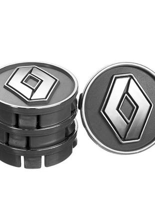 Комплект колпачков для литых дисков (4 шт) renault 60x55 серый abs пластик