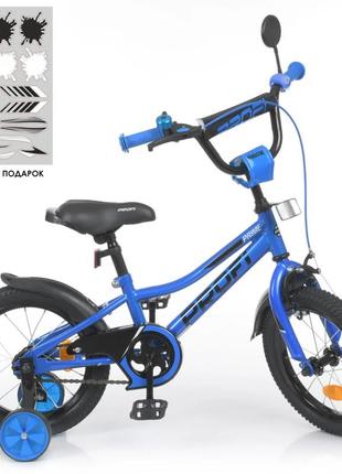 Велосипед дитячий prof1 y14223-1 14 дюймів, синій2 фото