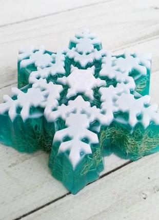 Сувенирное мыло " снежинка с люфой"