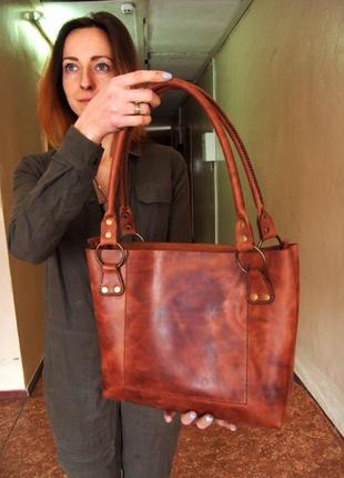 Жіноча сумка santa muerte, жіноча сумка шоппер, шкіряна сумка8 фото