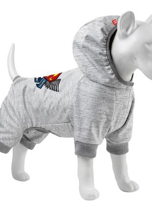 Комбинезон для собак waudog clothes, рисунок "супермен, правда, справедливость", софтшелл, s35, b 48-53 см, с 30-35 см