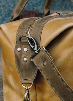 Спортивная кожаная сумка. дорожная сумка из кожи crazy horse