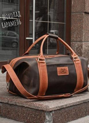 Коричневая кожаная спортивная сумка, дорожная сумка из винтажной кожи