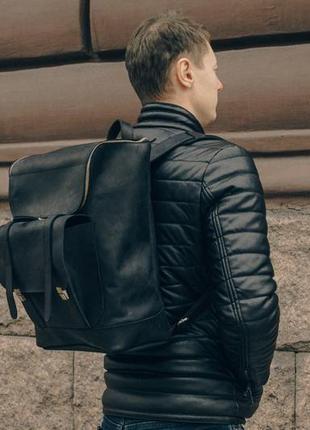 Городской кожаный рюкзак для ноутбука, мужской рюкзак9 фото