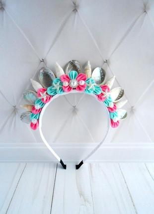 Корона русалки аксессуар для фотосессии обруч в морском стиле украшение на голову...