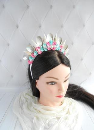 Корона русалки аксесуар для фотосесії обруч в морському стилі прикраса на голову дівчині подарунок8 фото