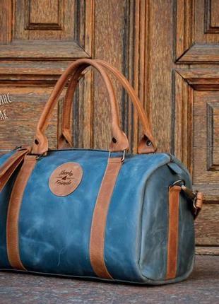 Женская  дорожная - спортивная сумка, кожаный саквояж, стильная спортивная сумка2 фото