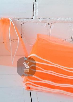 Эко мешочек из фатина оранжевый, эко торбочка, еко пакет для продуктов, еко мішок із сітки3 фото