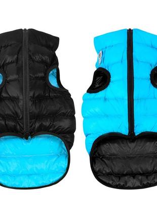 Курточка для собак airyvest двусторонняя, размер xs 30, черно-голубая