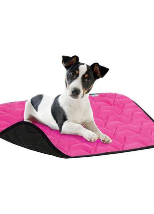 Подстилка для собак av, размер m, 80*55 см, розово-черная1 фото
