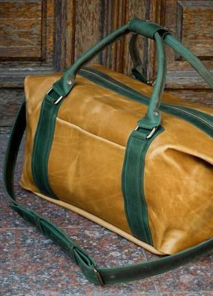 Спортивная кожаная сумка. дорожная кожаная сумка3 фото