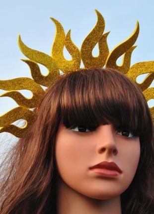 Обруч солнце украшение для волос к костюму солнышко8 фото