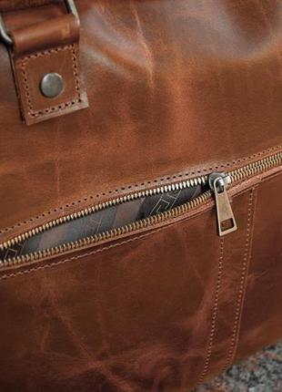 Мужской кожаный саквояж для путешествий. кожаная дорожная сумка.5 фото