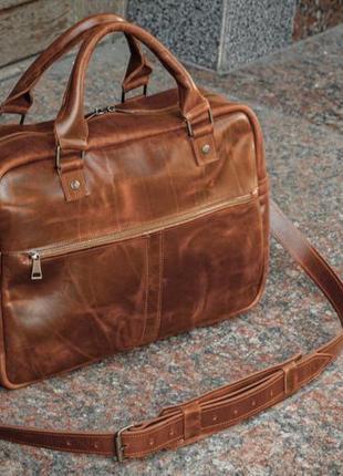 Мужской кожаный саквояж для путешествий. кожаная дорожная сумка.4 фото