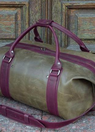 Спортивная кожаная сумка. дорожная кожаная сумка4 фото