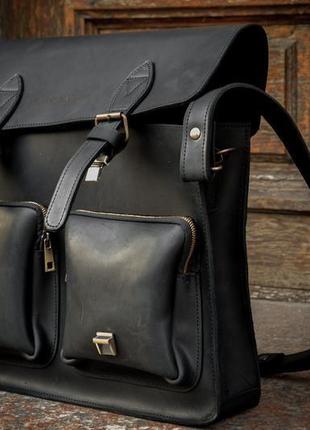 Кожаный мужской портфель. сумка для ноутбука и документов4 фото