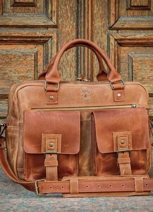 Мужской кожаный  деловой портфель повседневная сумка для ноутбука2 фото