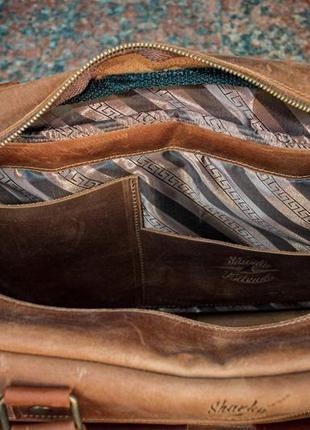 Мужской кожаный  деловой портфель повседневная сумка для ноутбука8 фото