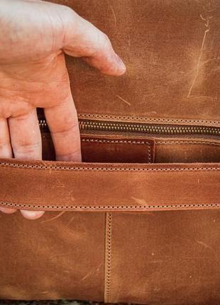 Мужской кожаный деловой портфель, повседневная сумка кожаная для ноутбука