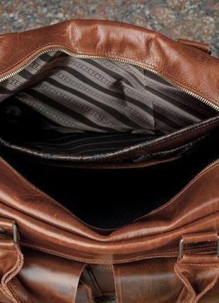 Мужской кожаный саквояж. универсальная кожаная сумка6 фото