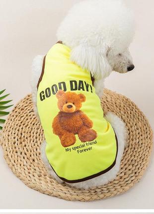 Майка для собак pet style "good day" жовта l2 фото