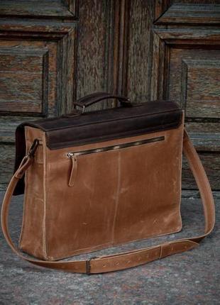 Деловой кожаный мужской портфель. повседневная кожаная сумка для ноутбука3 фото
