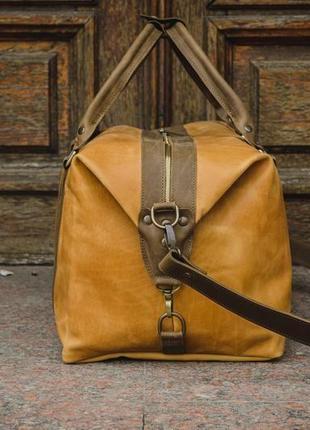 Спортивная мужская кожаная сумка, дорожная сумка3 фото