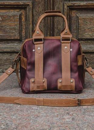 Женский кожаный саквояж для путешествий. дорожная женская сумка1 фото