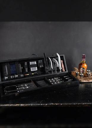 Шашлычный набор-комплект на 6 шампуров подарок мужу "grills g6" черный6 фото