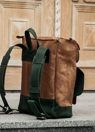 Стильный кожаный мужской рюкзак, городской рюкзак повседневный для ноутбука3 фото