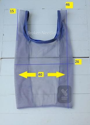 Еко пакет-маєчка із сітки сіра, еко торба для покупок, шопер-авоська zero weste2 фото