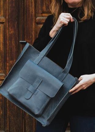 Женская кожаная сумка, повседневная сумка  шоппер3 фото