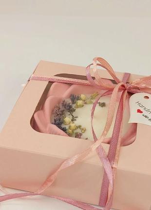 Екосвічка "рожевий лотос" у подарунковій коробці3 фото
