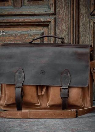 Мужская деловая сумка, портфель кожаный6 фото