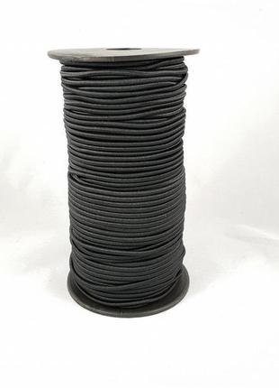 Резинка круглая (шляпная) 2,5 мм. черная 100 м.2 фото