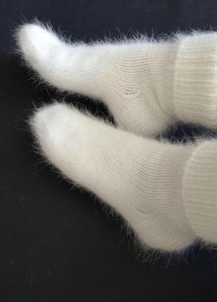 Вязаные пушистые мужские унисекс носки ангора кролик2 фото