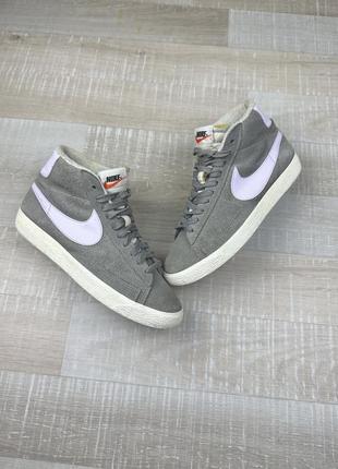 Оригинальные трендовые кеды nike blazer mid 77 retro sb замшевые3 фото