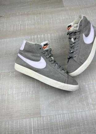 Оригінальні трендові кросівки кеди nike blazer mid 77 retro sb замшеві