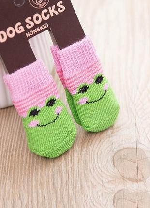 Шкарпетки для собак pet style "жабки" рожеві 4