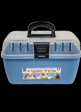 Бокс для транспортировки домашних животных (грызунов) twister  29x19x18 см синий1 фото