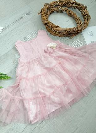 Платье мес пышное праздничное легкое розовое фирменное  актуальное1 фото