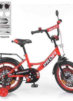 Велосипед дитячий prof1 y1646-1 16 дюймів, червоний2 фото