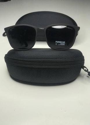 Мужские солнцезащитные очки porsche черные матовые polarized порше квадратные антибликовые поляризованные2 фото