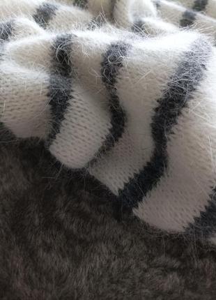 Женский вязаный свитер джемпер ангора пушистый кролик9 фото