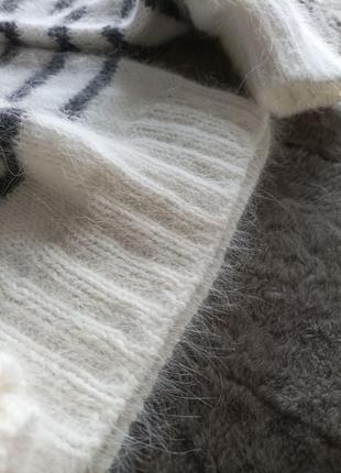 Женский вязаный свитер джемпер ангора пушистый кролик8 фото