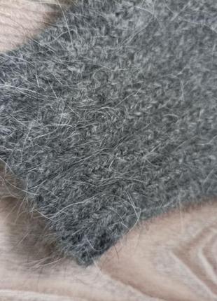 Мужской вязаный свитер джемпер ангора пушистый кролик4 фото