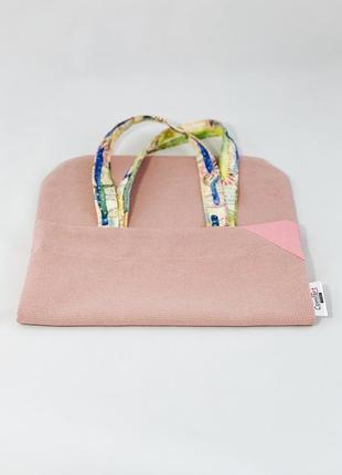 Эко-сумка. пляжная сумка. сумка для покупок, шоппер, авоська, торба. розовая. тканевая сумка.2 фото