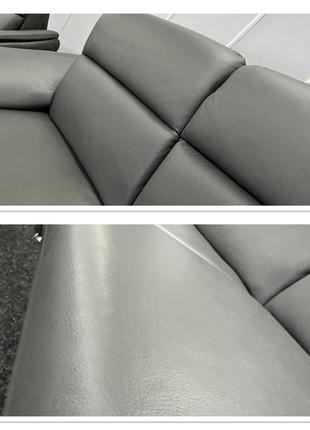 Виставковий шкіряний диван двійка трійка розкладний великий пуфік polinova.5 фото